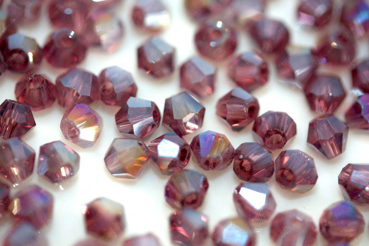 Намистина Біконус Lt. Amethyst AB